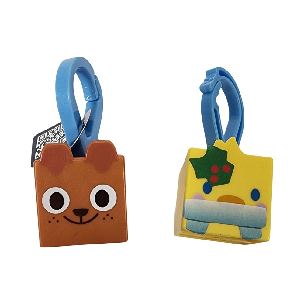 Pet Simulator X Mystery Hanger Clip Lot Dog & Holiday Duck Roblox Figures 2pc